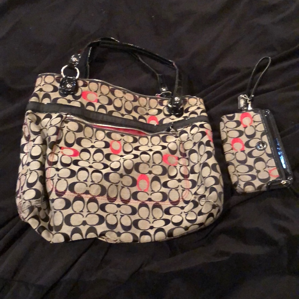 Coach purse and wristlet-gently used